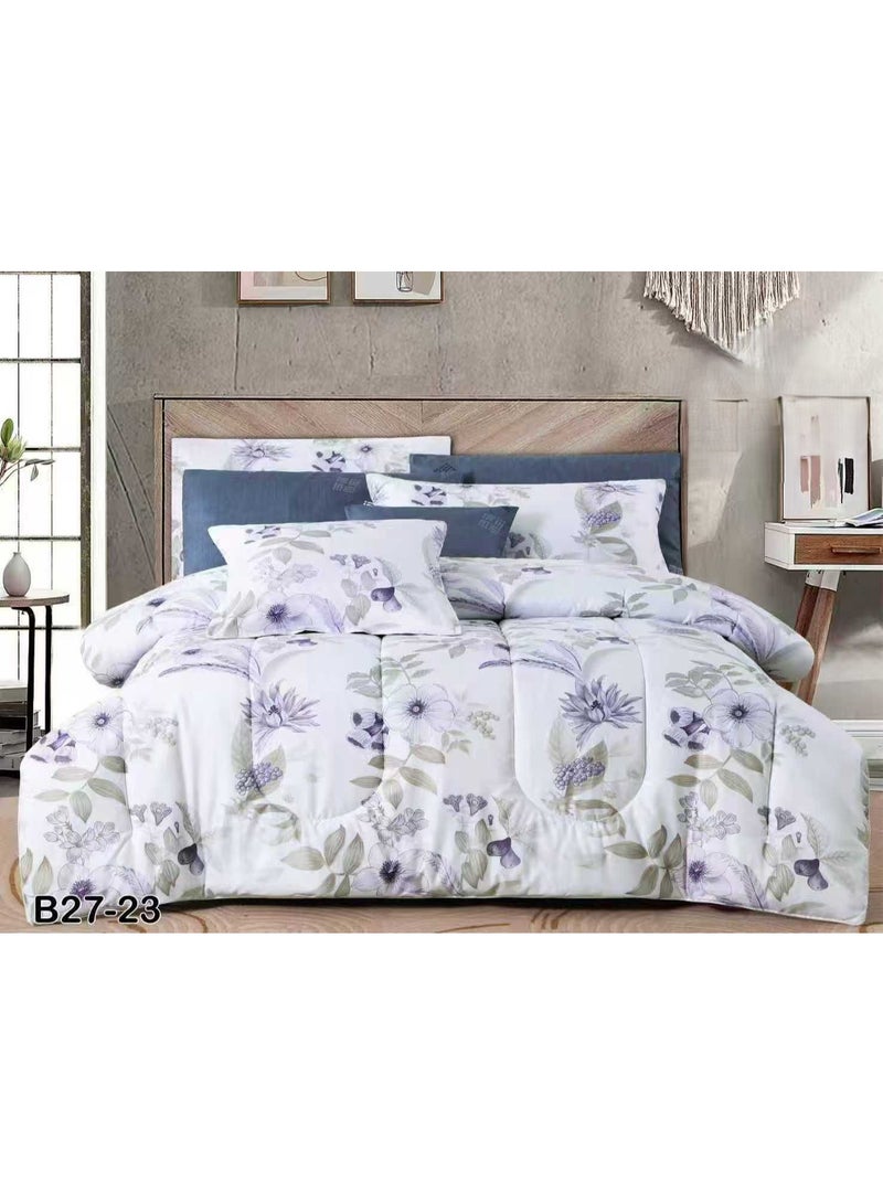 طقم مفرش نفرين صيفي فاخر من خامة المايكروفايبر الملكي مقاس 260*240 سم